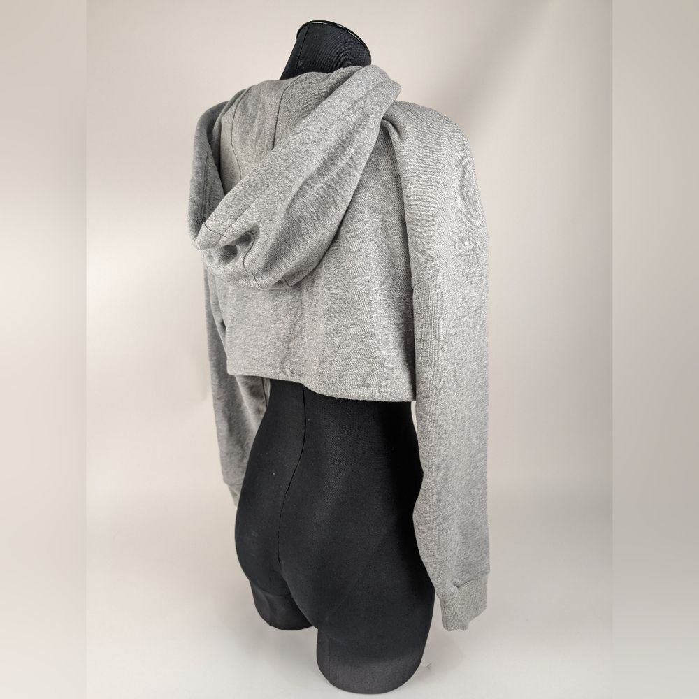 Cropped NEU Neuapparel Hoodie Sweatshirt Grey Women's Medium Long Sleeve - Picture 4 of 8